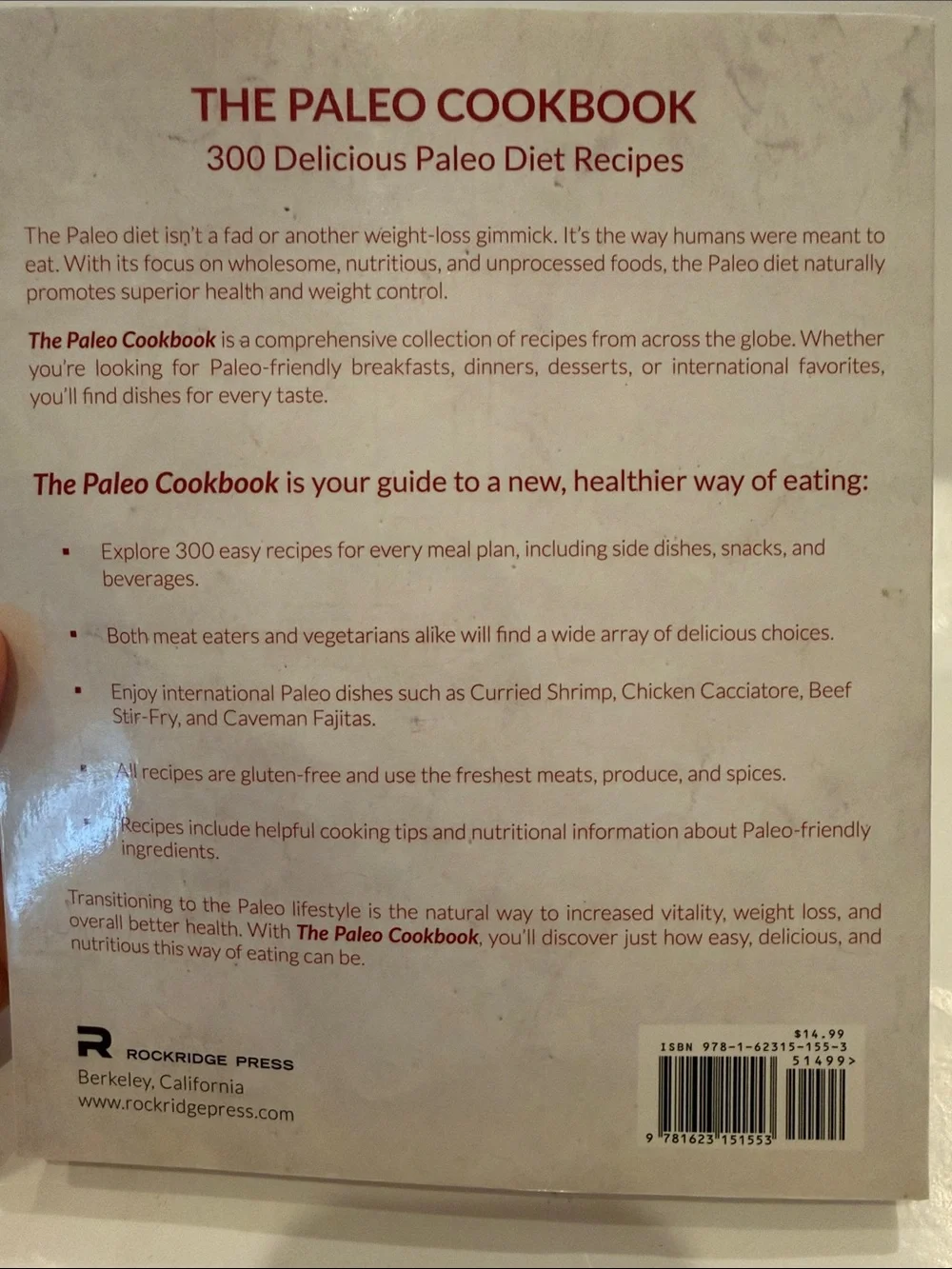 The Paleo Cookbook - White & Red Cover - 300 Recipes